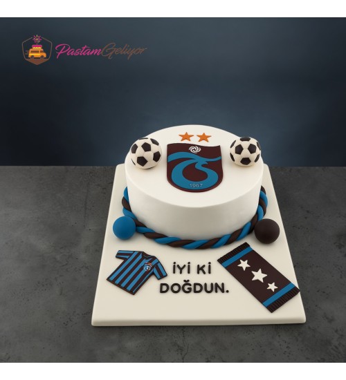 Trabzonspor Logolu Futbol Temalı Pasta