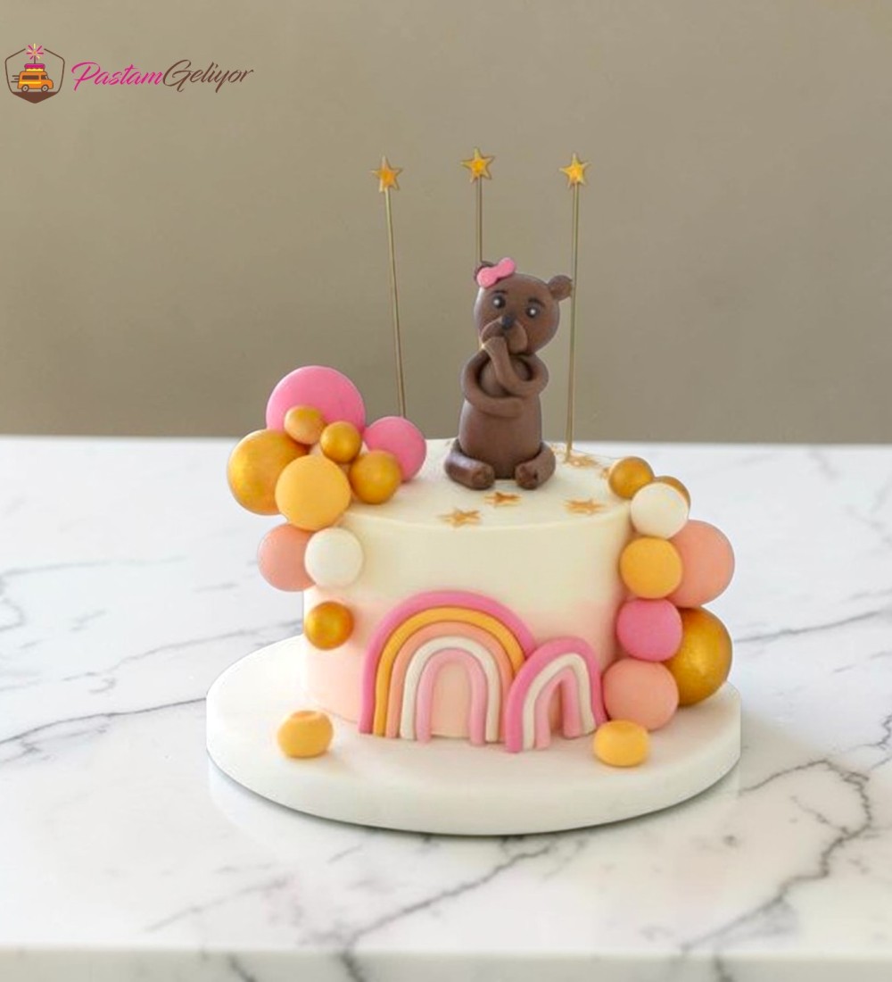 ayıcıklı renkli toplu pasta